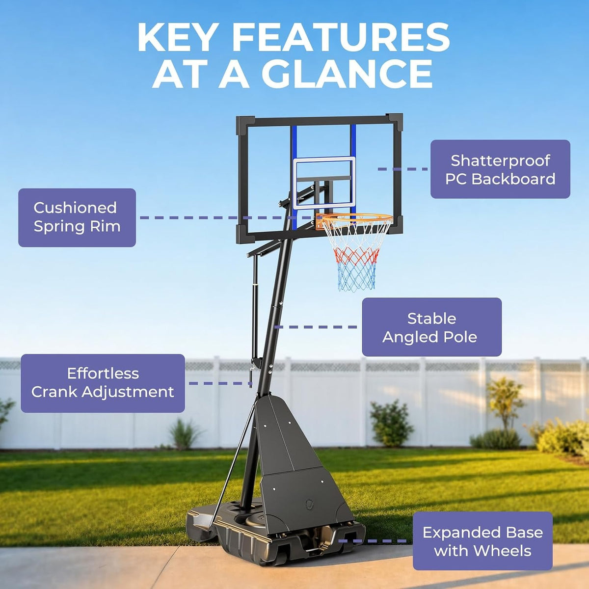 44‑48IN 10FT Portable Basketball Hoop