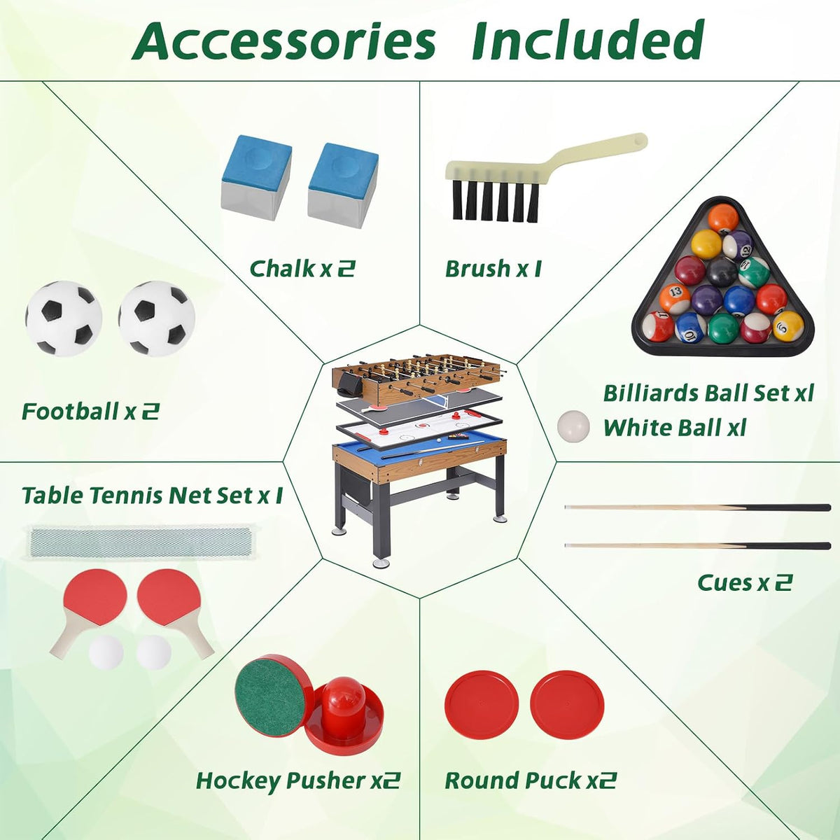 54" 4‑in‑1 Multi Game Table Set