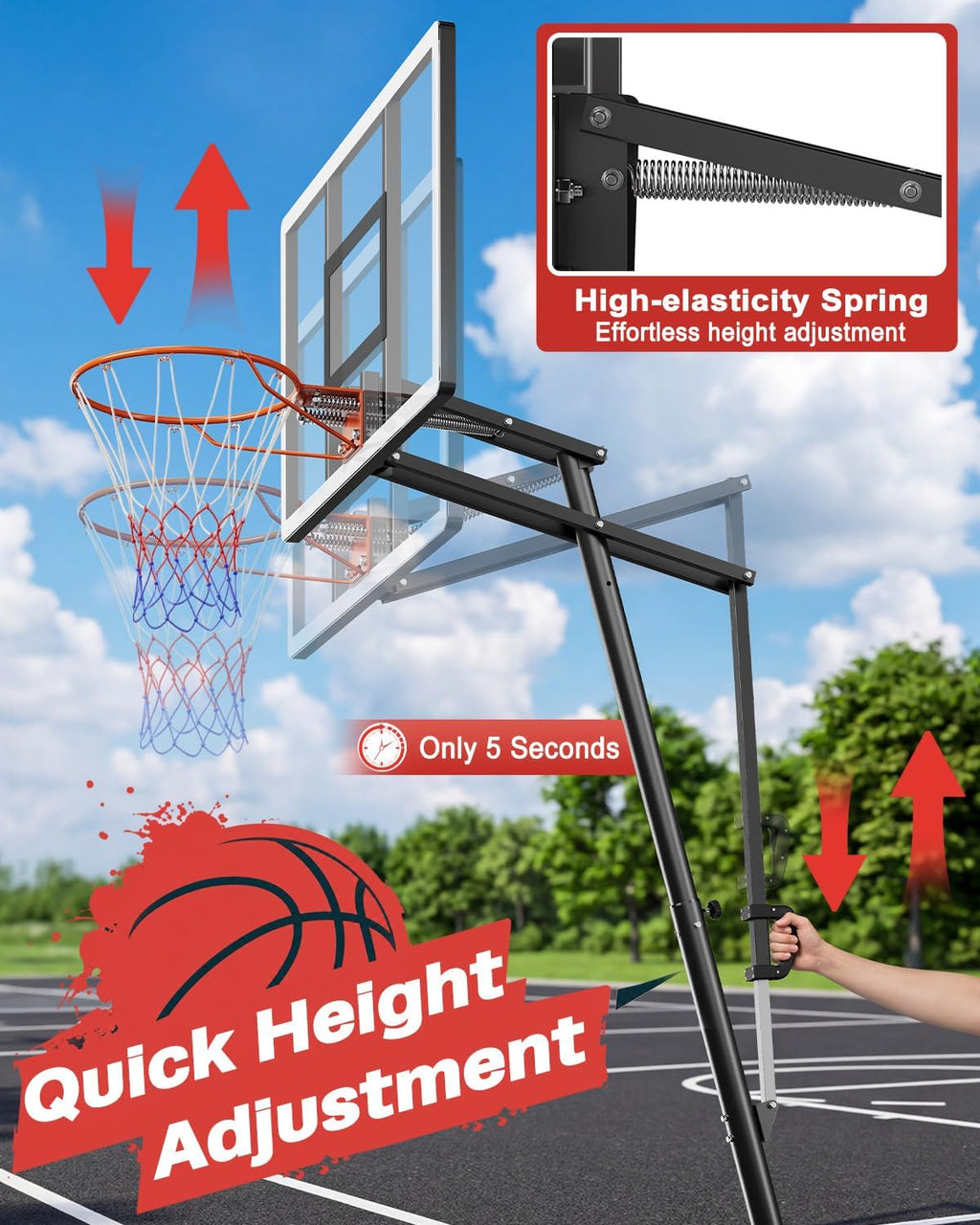 44Inch Shatterproof PC Basketball Hoop