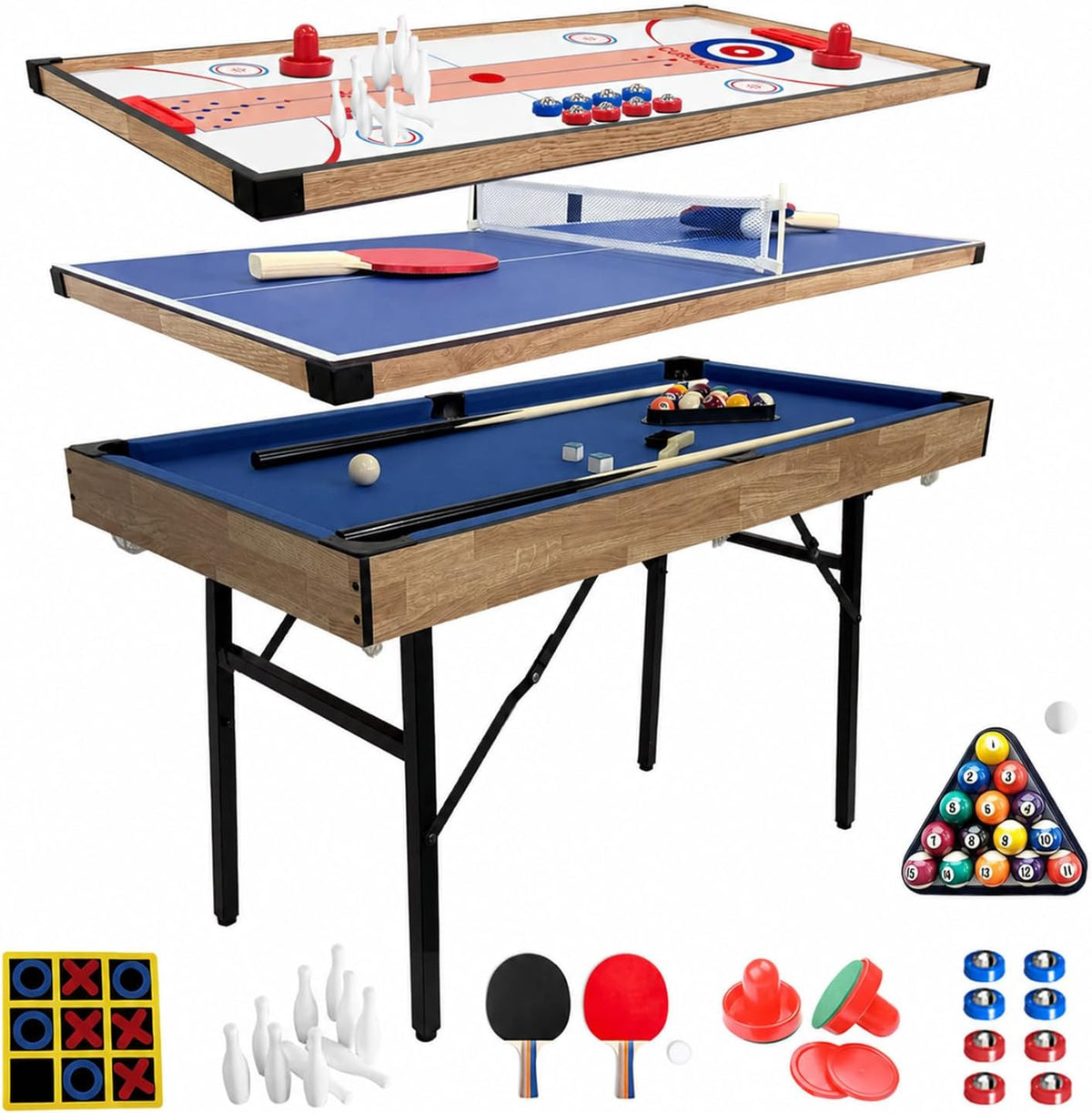 6‑in‑1 Folding Multi Game Combo Table