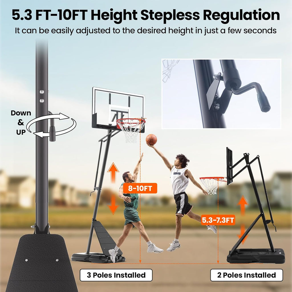 44‑47IN 10FT Adjustable Basketball Hoop