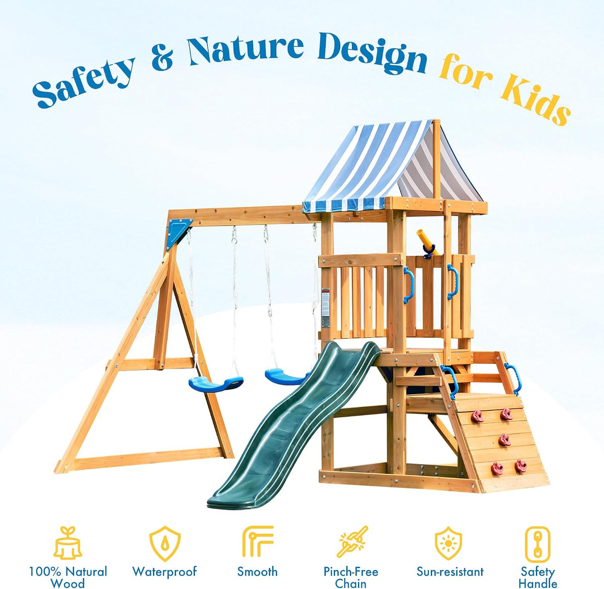Wooden Backyard Swing Set