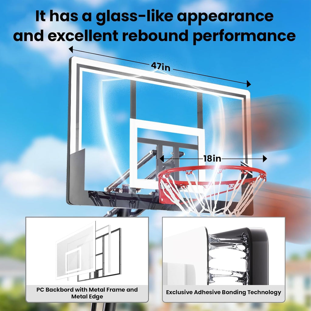 44‑47IN 10FT Adjustable Basketball Hoop