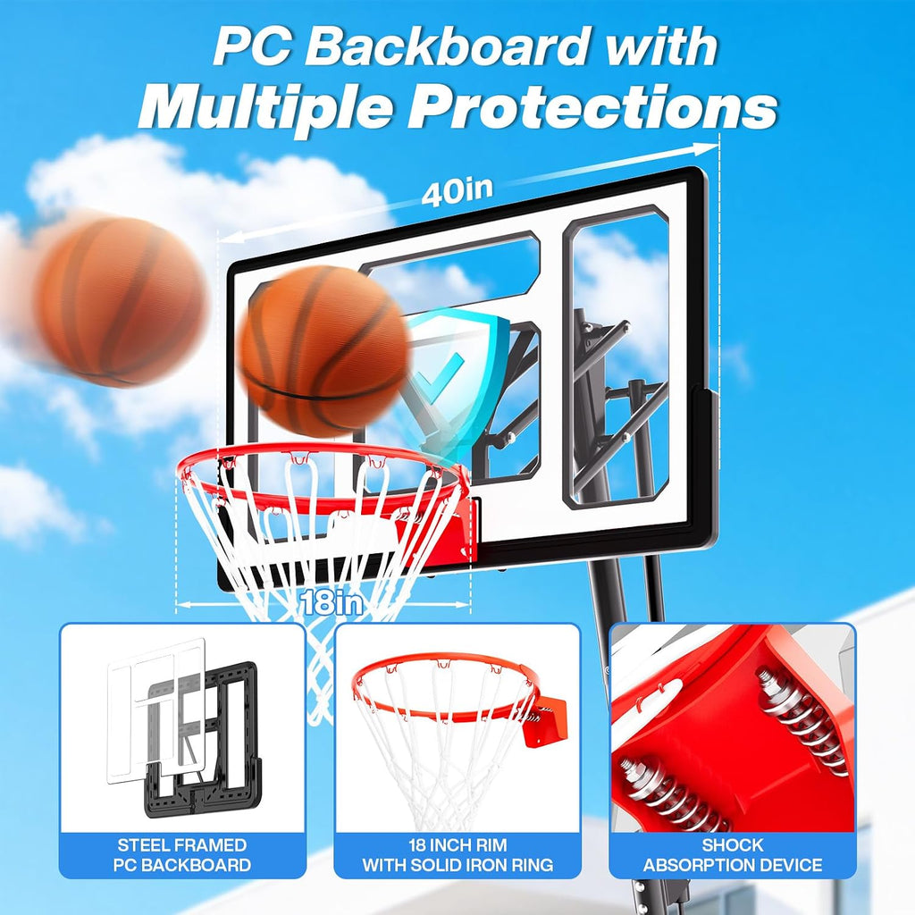 40‑48IN 5.3‑10FT Adjustable Basketball Hoop