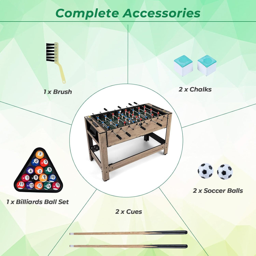 2‑in‑1 Swivel Foosball & Billiard Combo Game Table