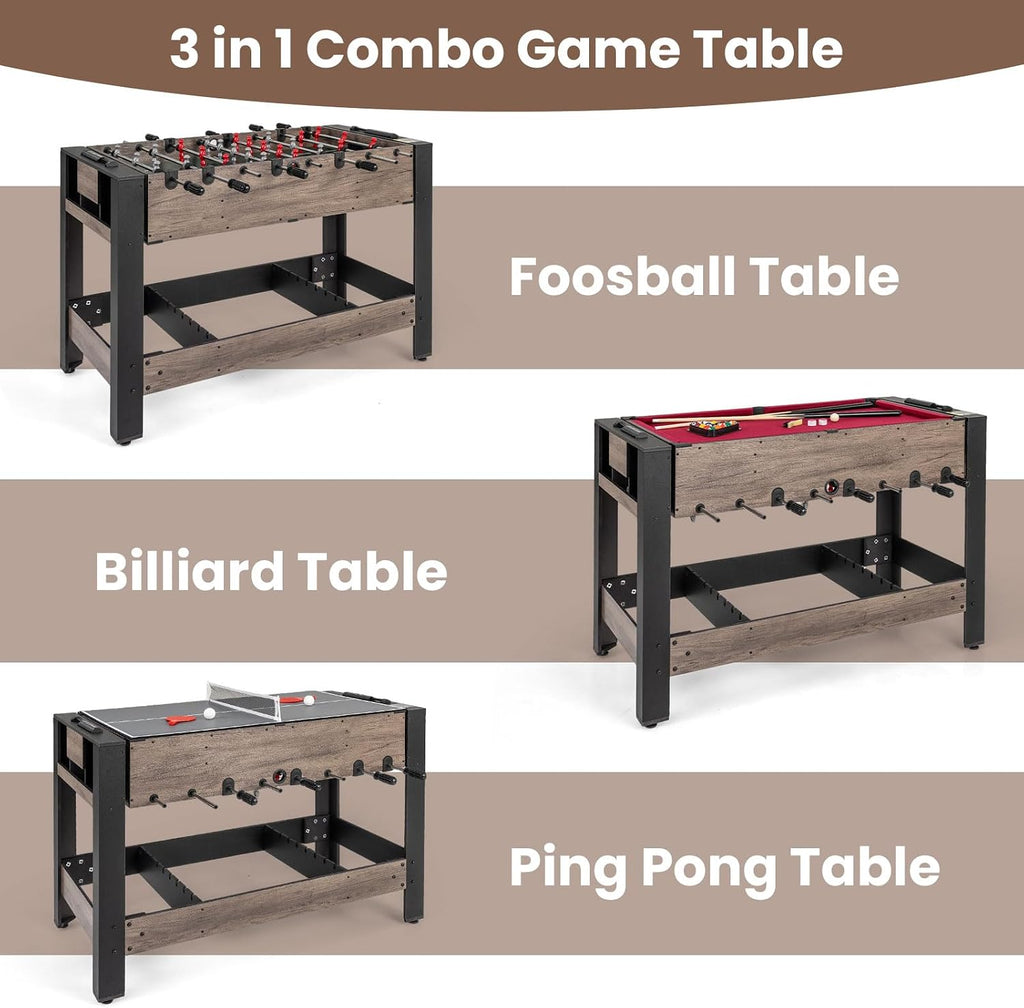 3‑in‑1 Swivel Multi Game Combo Table