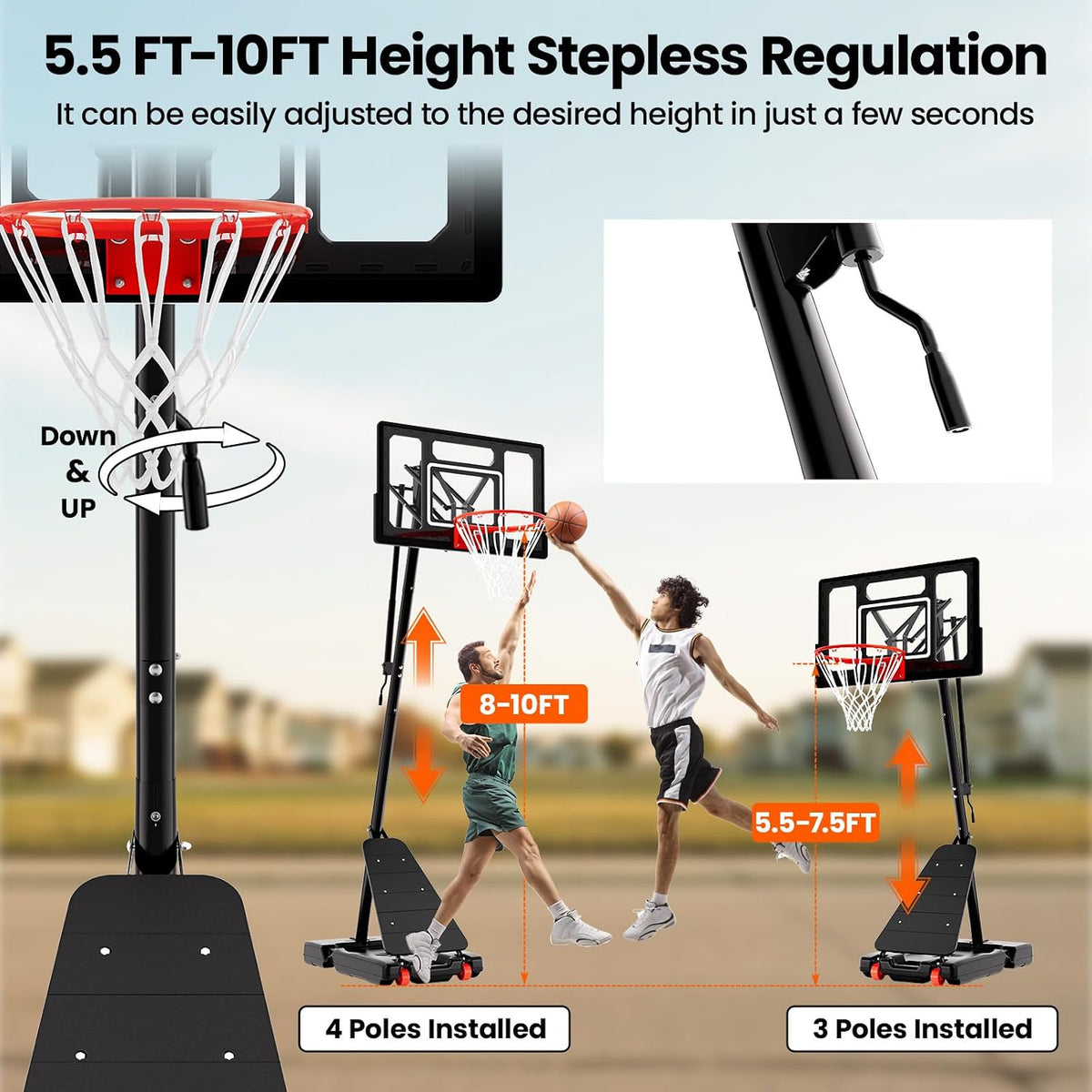 40‑48IN Portable Basketball Hoop