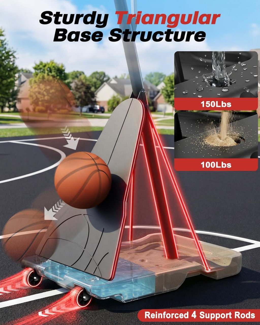 44Inch Shatterproof PC Basketball Hoop