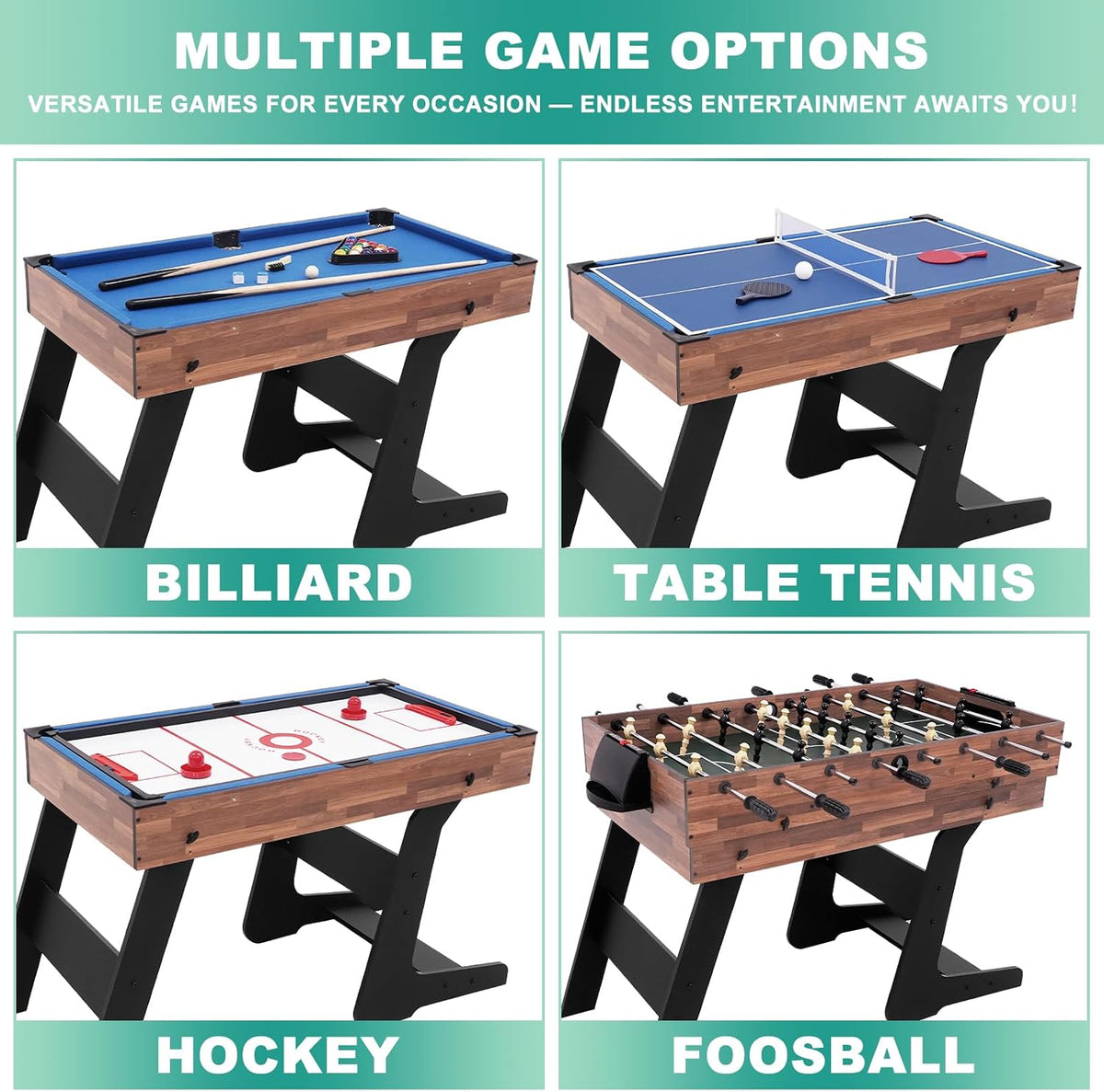 4‑in‑1 Foldable Multi Game Table