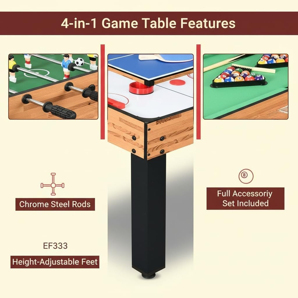 48" 4‑in‑1 Multi Game Table