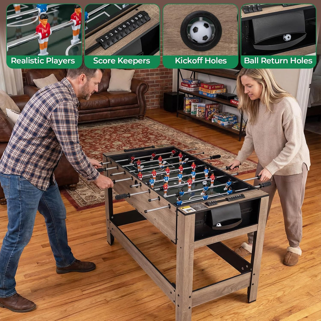 2‑in‑1 Swivel Foosball & Billiard Combo Game Table