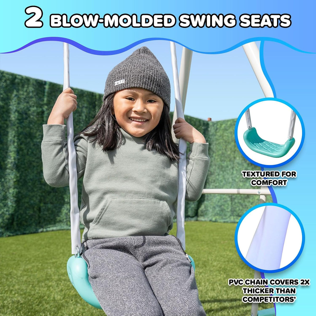 Super Saucer Metal Swing Set: 2 Swings