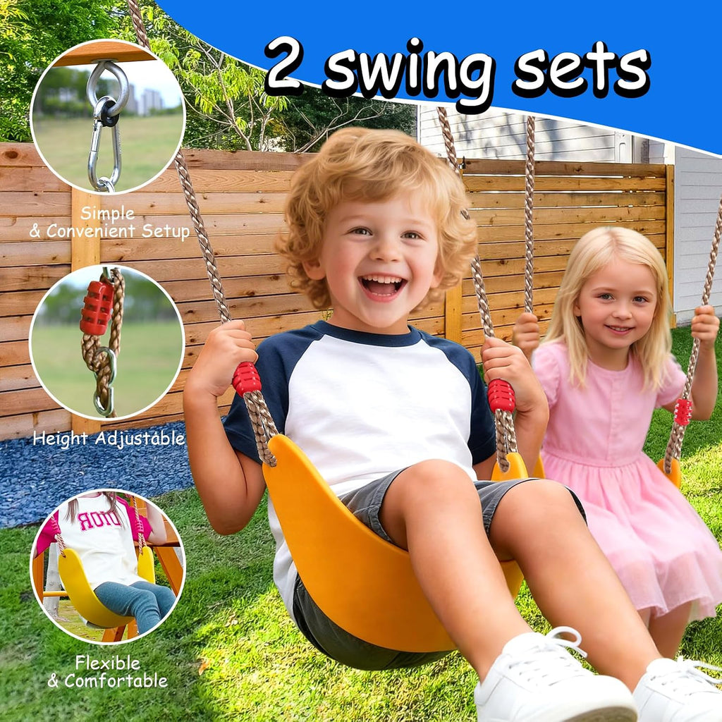 Wooden Backyard Swing Set with Monkey Bars