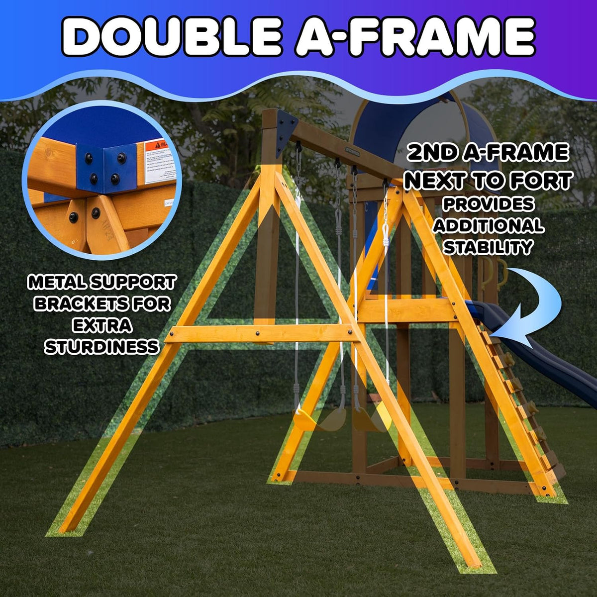 Wooden Kids Swing Set