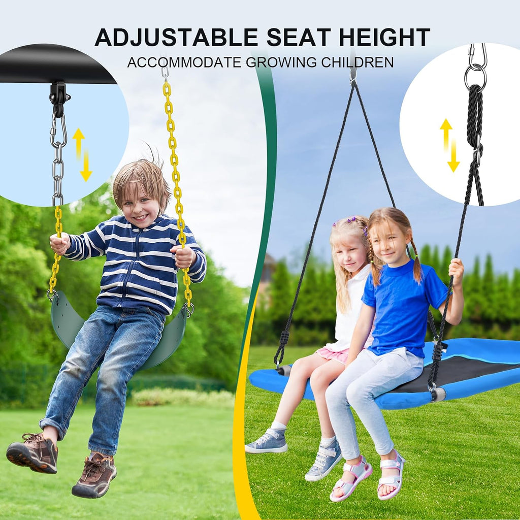600LBS Black Backyard Swing Set