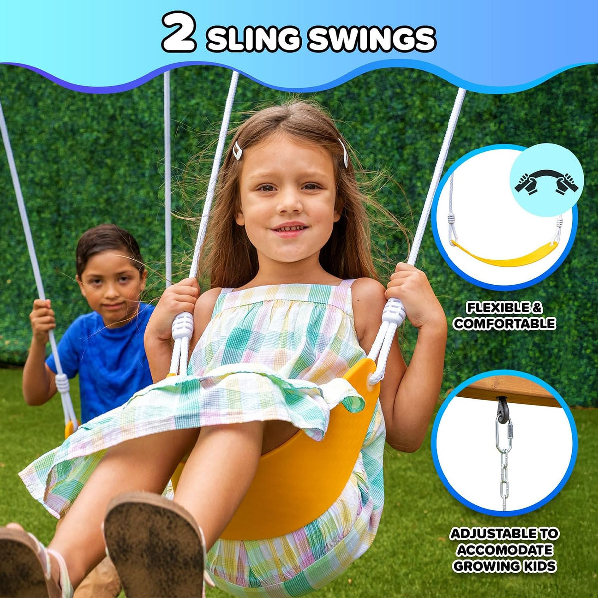 Wooden Kids Swing Set
