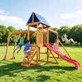 Wooden Backyard Swing Set with Monkey Bars