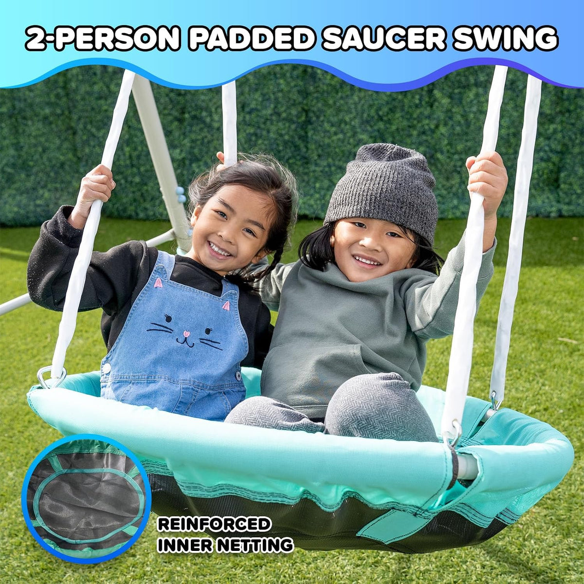 Super Saucer Metal Swing Set: 2 Swings
