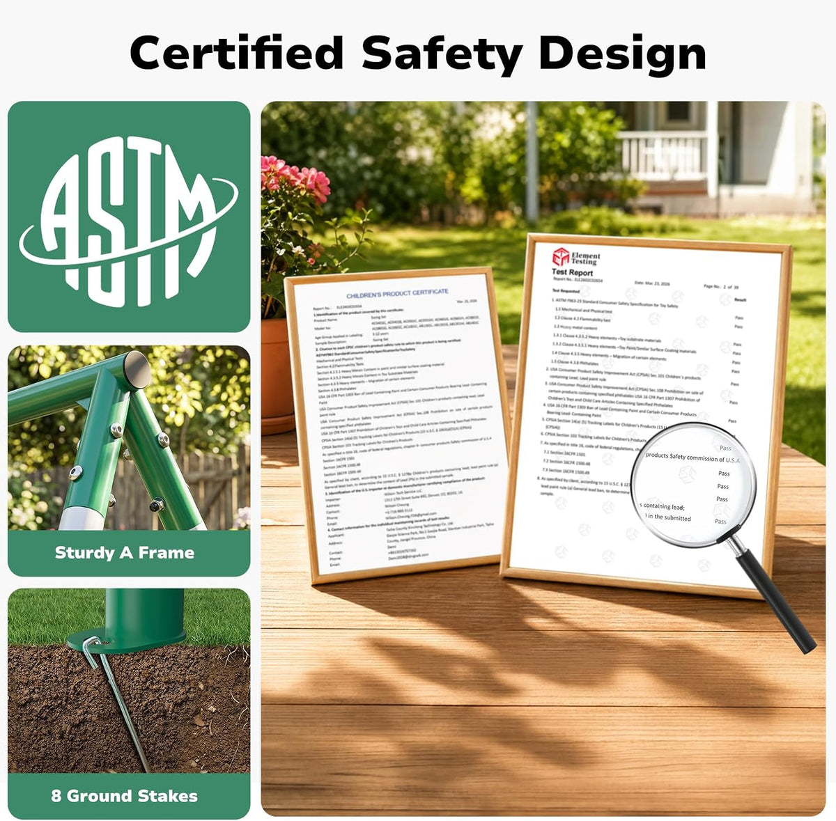 5‑in‑1 Backyard Swing Set with Monkey Bars