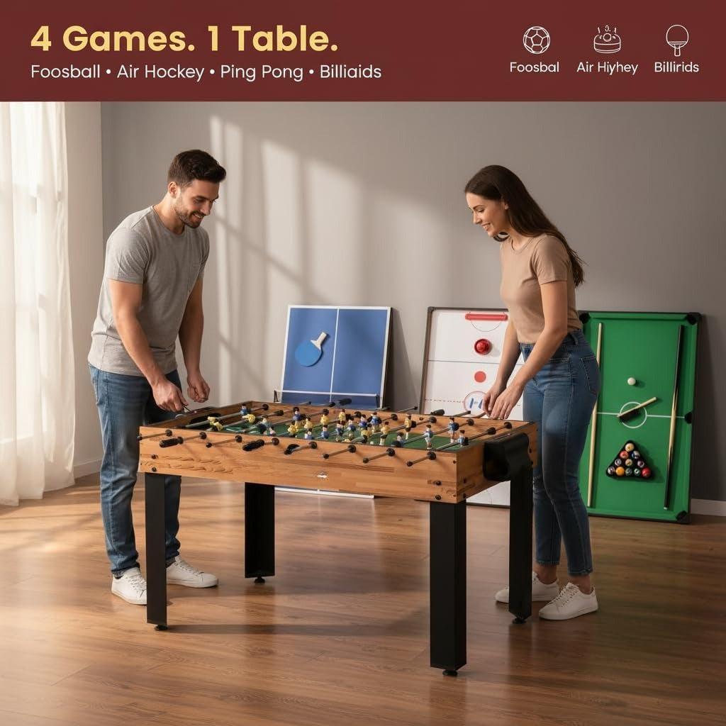 48" 4‑in‑1 Multi Game Table