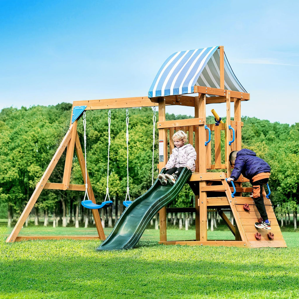 Wooden Backyard Swing Set