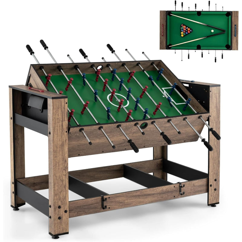 48" 2‑in‑1 Swivel Combo Game Table
