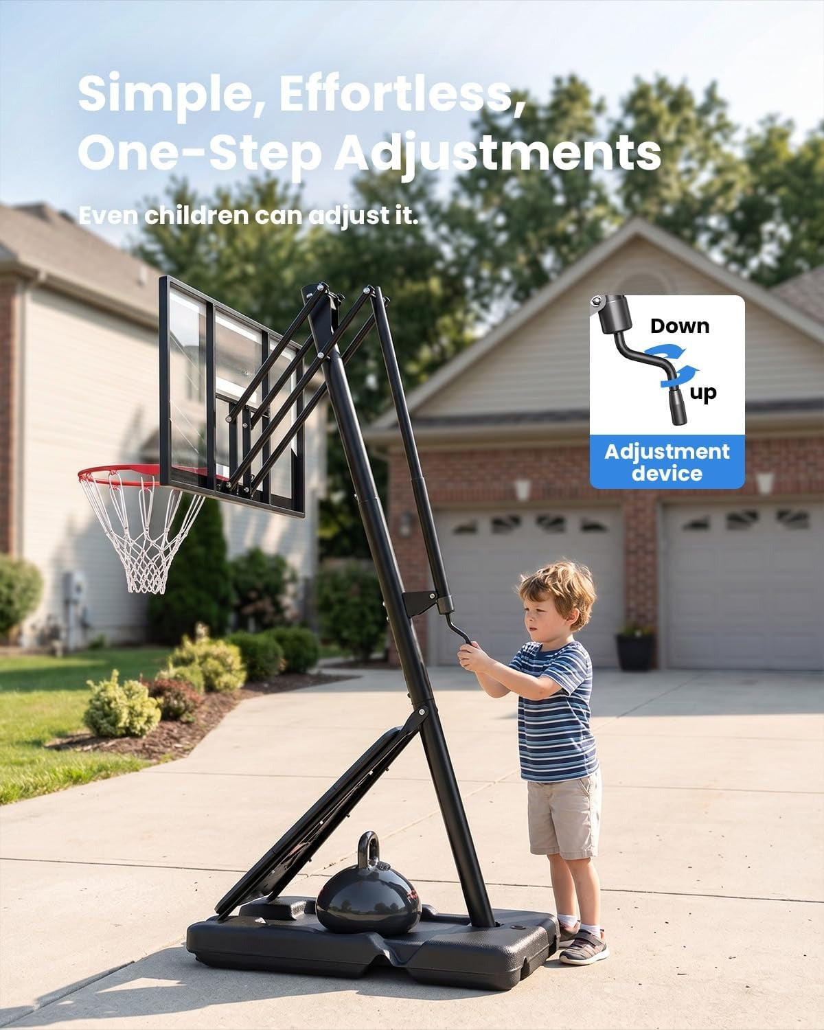 40" Adjustable Portable Basketball Hoop