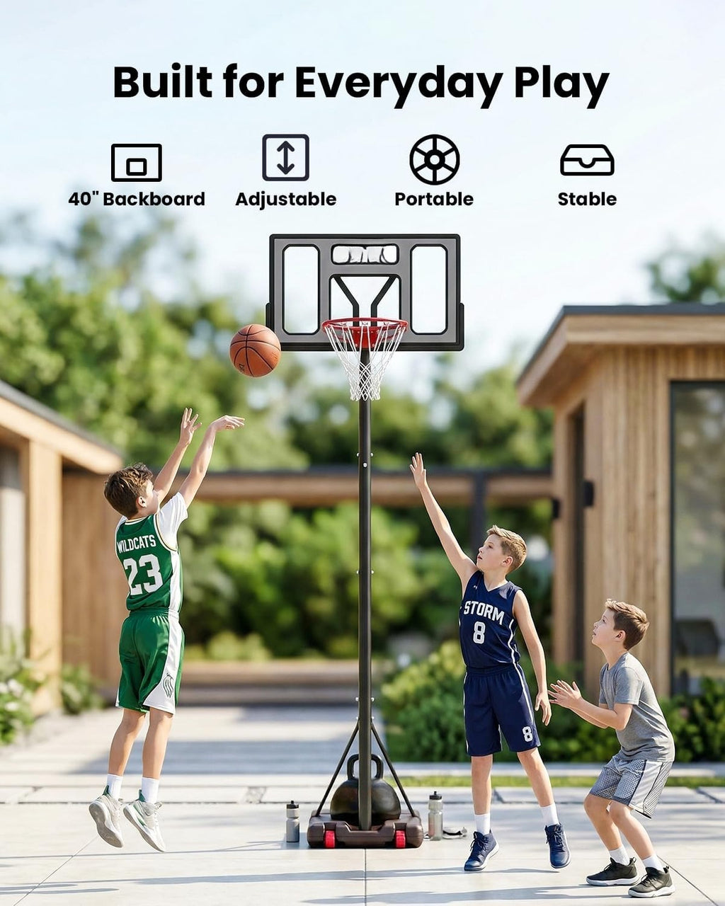 40‑44IN 5.6‑10FT Portable Basketball Hoop