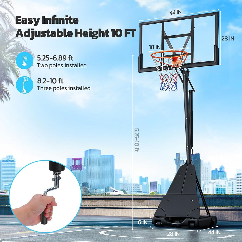 44‑48IN 10FT Portable Basketball Hoop