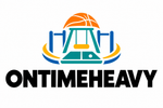 ONTIMEHEAVY logo with large black lettering and a colorful recreation-inspired symbol on white